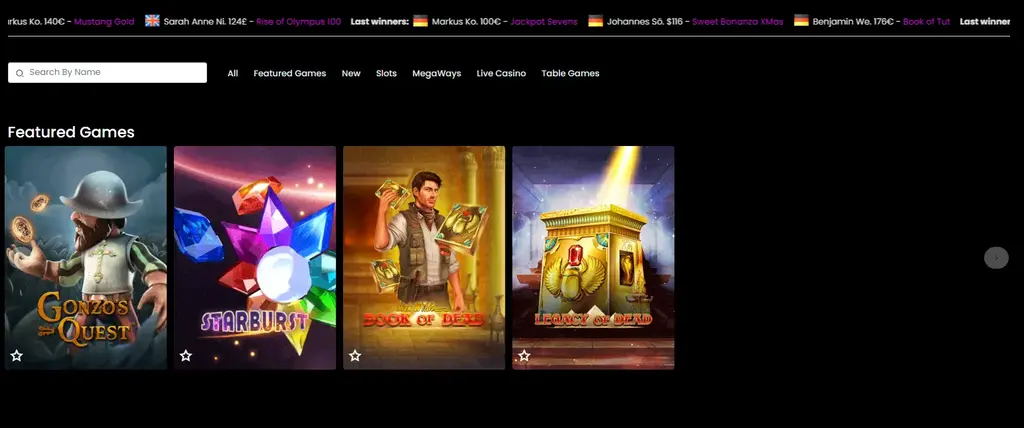 love casino featured games